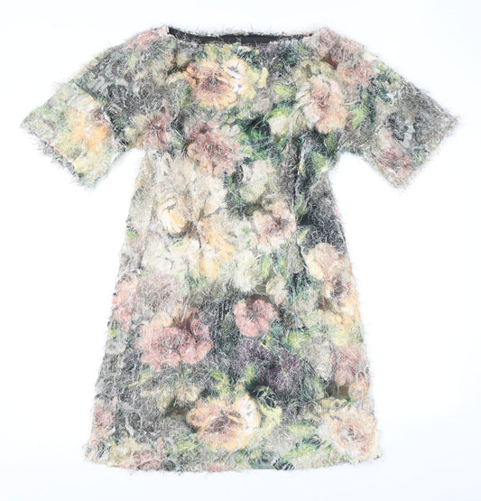 Dori Premiere Womens Multicoloured Floral Polyester Mini Size L Boat Neck Pullover