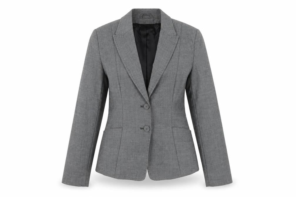 H&M Womens Grey Geometric Polyester Jacket Suit Jacket Size 10