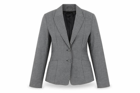 H&M Womens Grey Geometric Polyester Jacket Suit Jacket Size 10