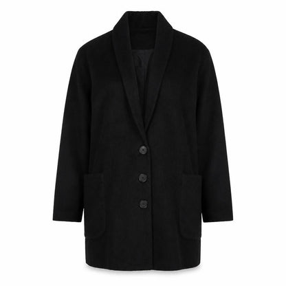 Liebeskind Berlin Womens Black Overcoat Coat Size 14 Button