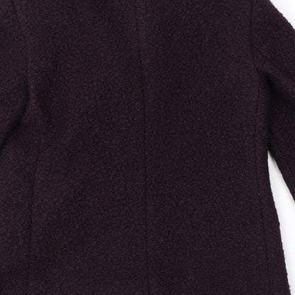 Brand and care label for Principles women’s purple herringbone jacket, size UK 10, button