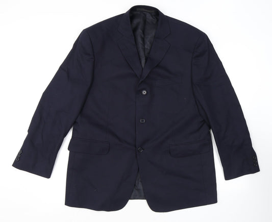 Marks and Spencer Mens Blue Polyester Jacket Suit Jacket Size 42 Regular