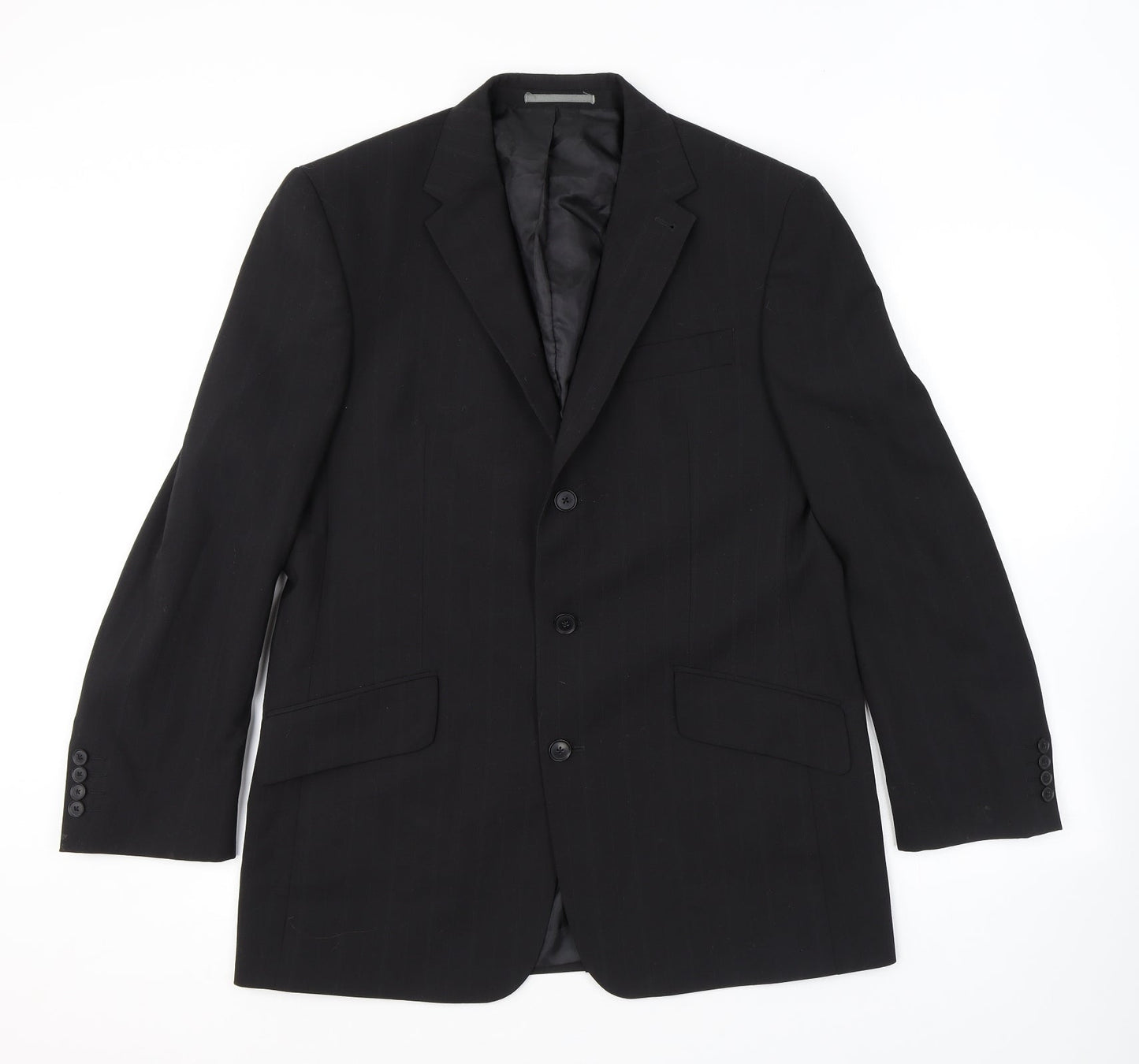NEXT Mens Black Polyester Jacket Suit Jacket Size 40 Regular