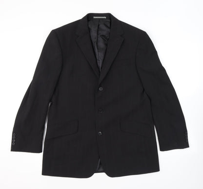 Next Mens Black Polyester Jacket Suit Jacket Size 40 Regular