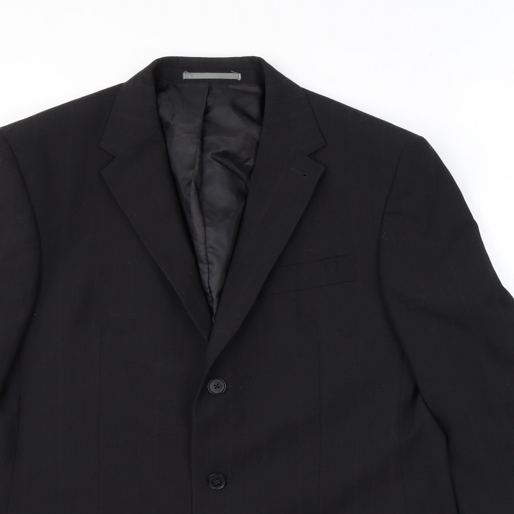 NEXT Mens Black Polyester Jacket Suit Jacket Size 40 Regular