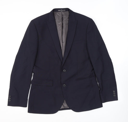 NEXT Mens Blue Polyester Jacket Suit Jacket Size 40 Regular