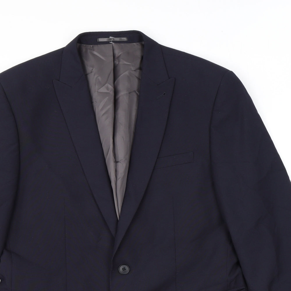 NEXT Mens Blue Polyester Jacket Suit Jacket Size 40 Regular