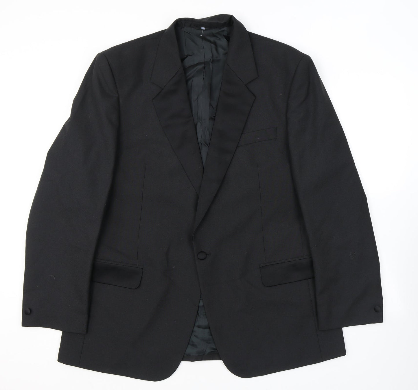Executex Mens Black Polyester Tuxedo Suit Jacket Size 44 Regular