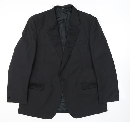 Executex Mens Black Polyester Tuxedo Suit Jacket Size 44 Regular