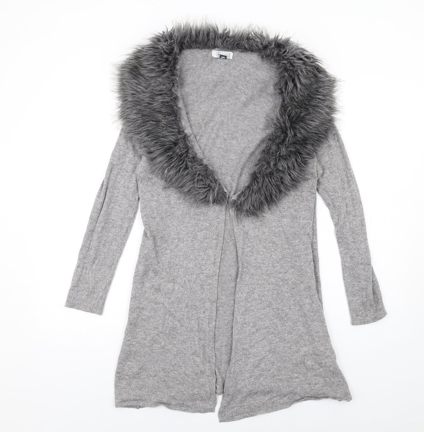 Nightingales Womens Grey V-Neck Viscose Cardigan Jumper Size 16