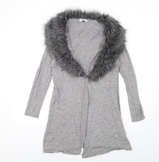 Nightingales Womens Grey V-Neck Viscose Cardigan Jumper Size 16