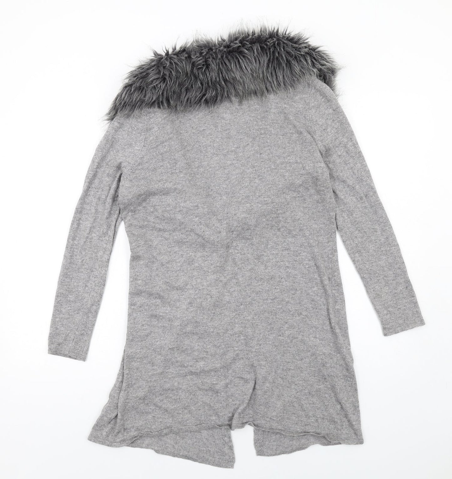 Nightingales Womens Grey V-Neck Viscose Cardigan Jumper Size 16