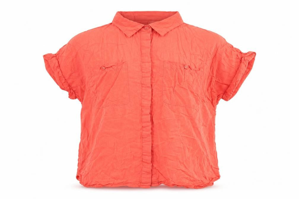 Oasis Womens Red Viscose Basic Button-Up Size 12 Collared