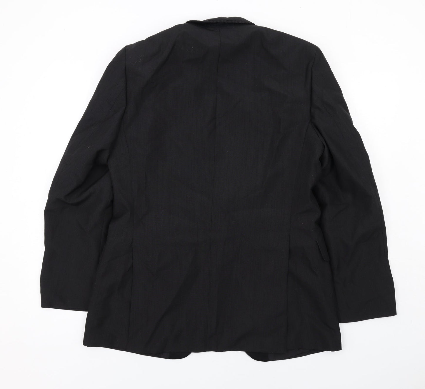 Steegan Mens Black Polyester Jacket Suit Jacket Size 42 Regular - Trimmed Lapel