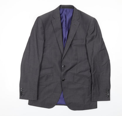 Additional front view of Autograph men’s grey wool jacket suit jacket, size 38, regular