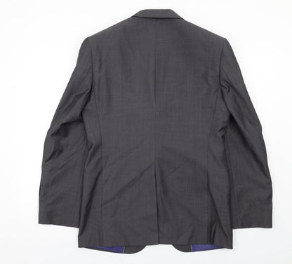 Back view of Autograph men’s grey wool jacket suit jacket, size 38, regular