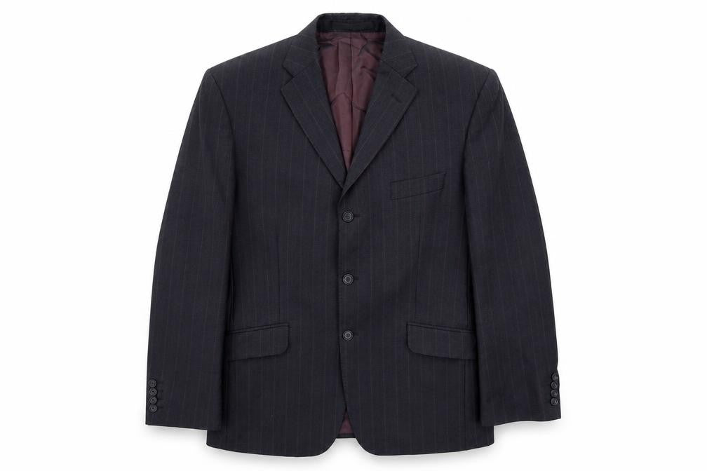Marks & Spencer Mens Blue Striped Wool Jacket Suit Jacket Size 40 Regular