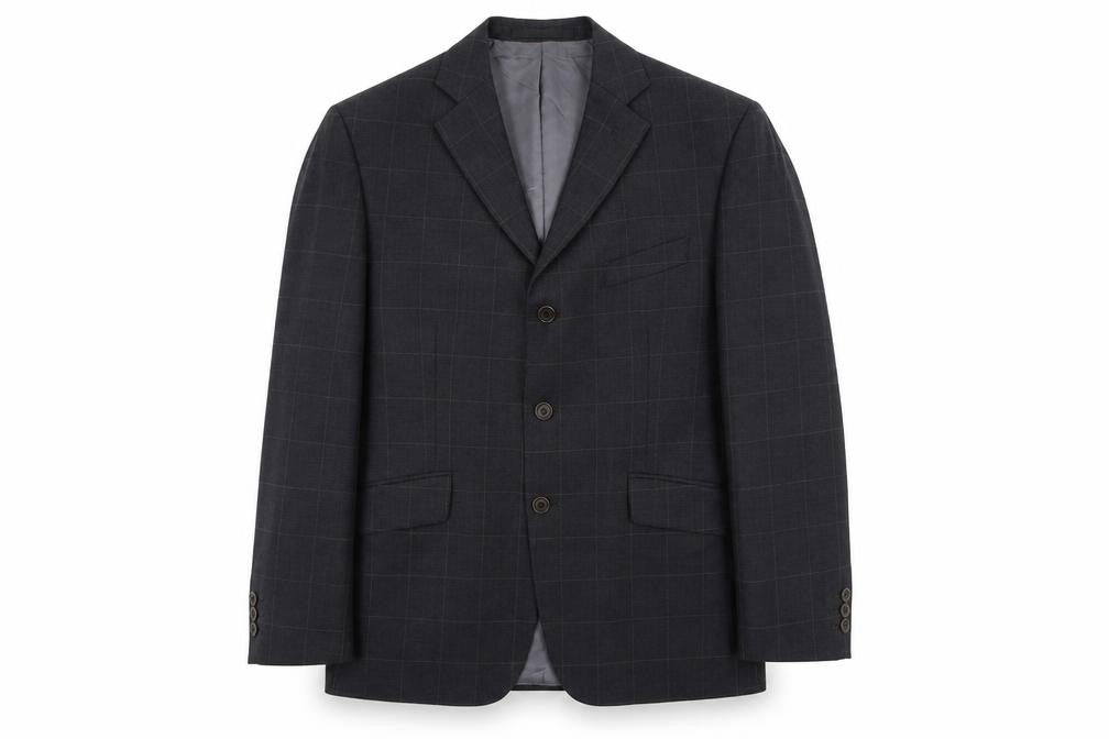 Marks & Spencer Mens Grey Check Wool Jacket Suit Jacket Size 40 Regular