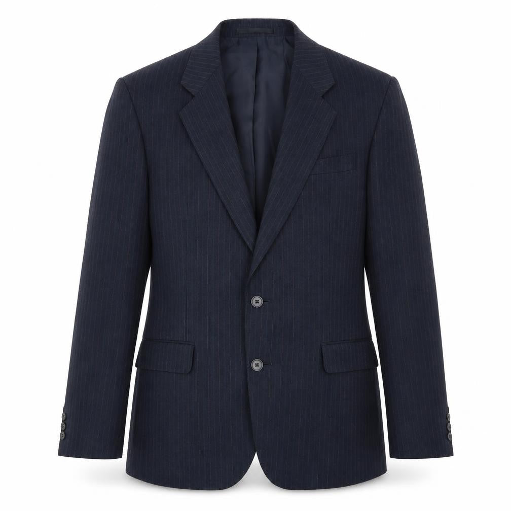 House of Fraser Mens Blue Striped Polyester Jacket Suit Jacket Size 40 Regular
