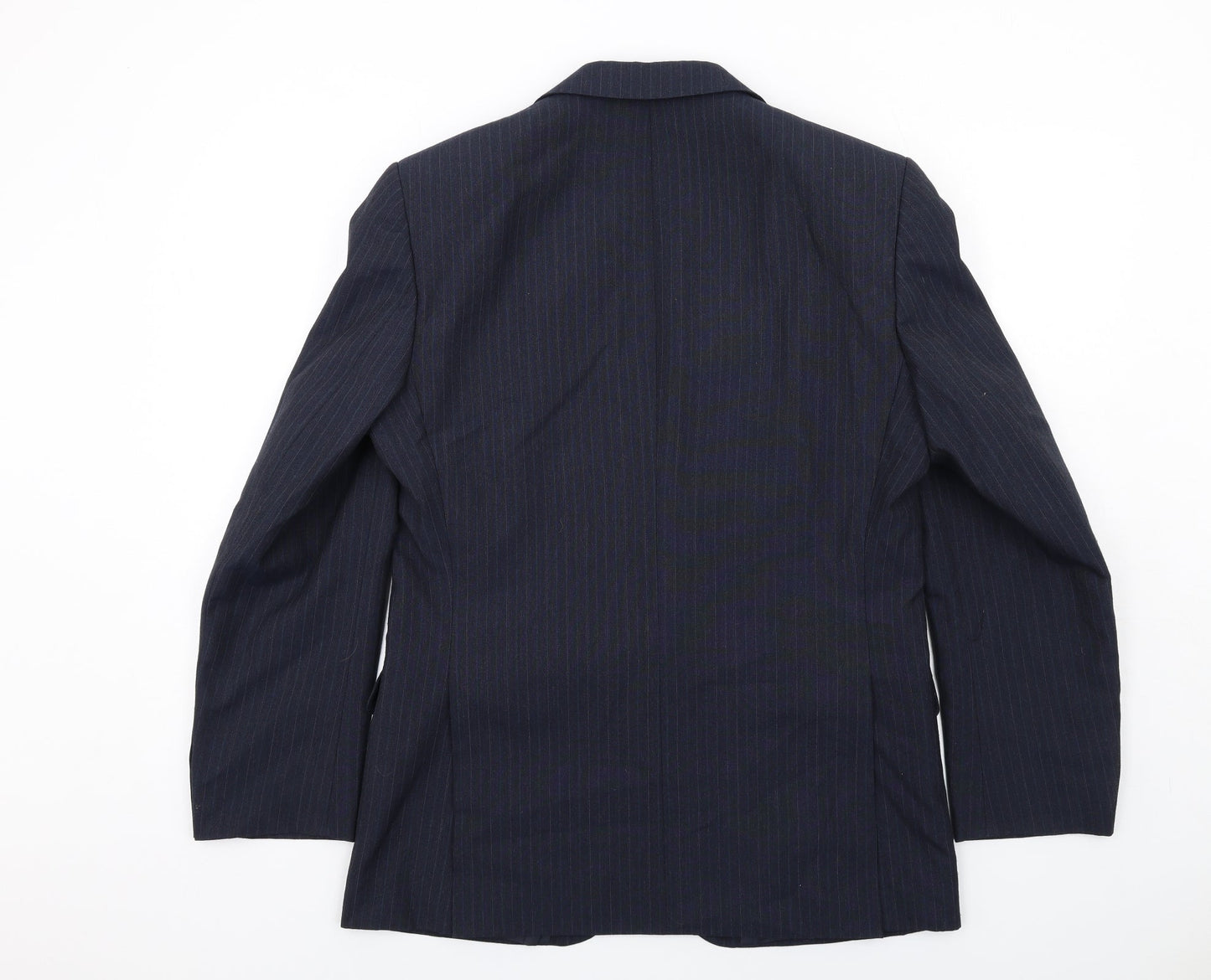 House of Fraser Mens Blue Striped Polyester Jacket Suit Jacket Size 40 Regular