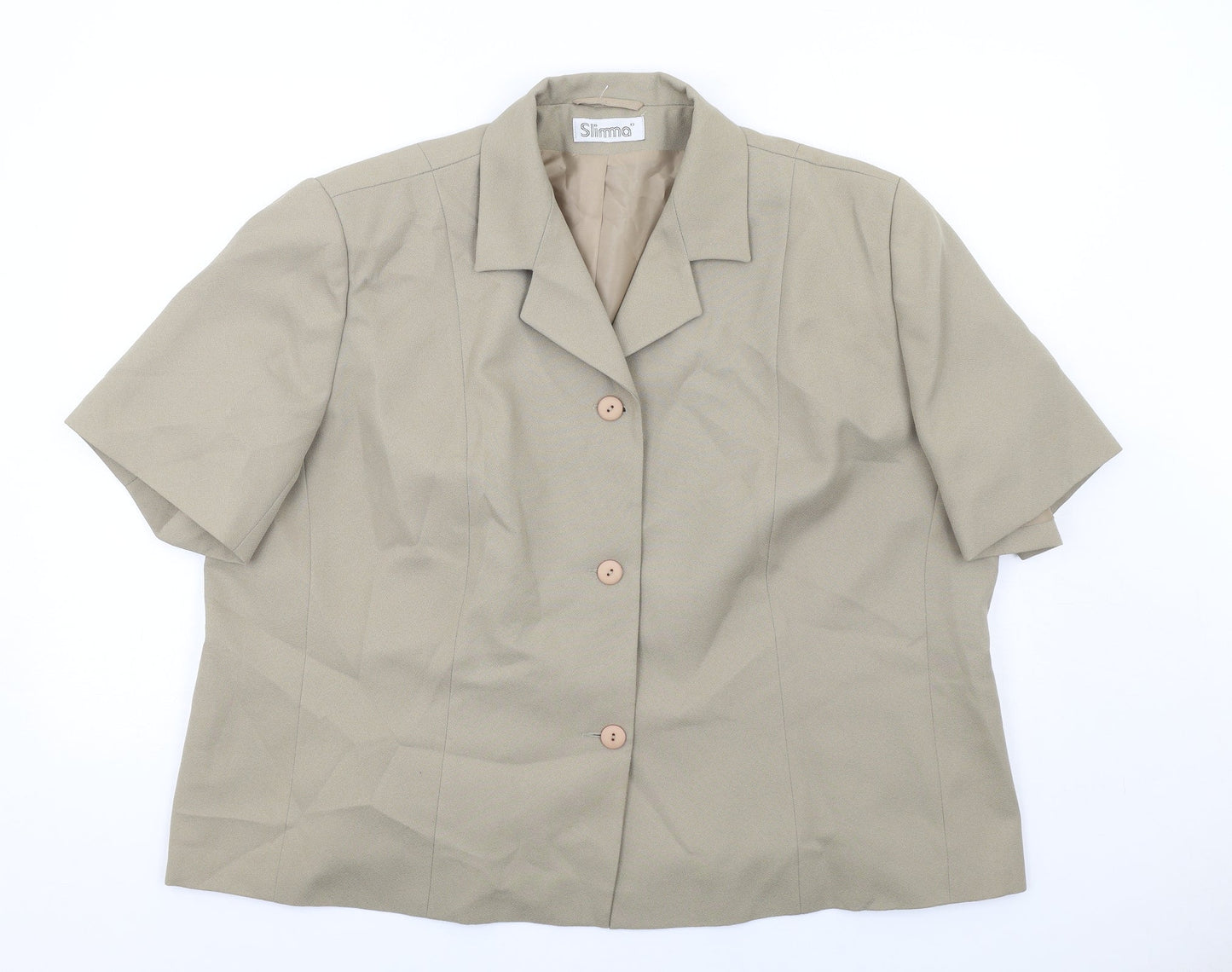 Slimma Womens Green Jacket Blazer Size 26 Button