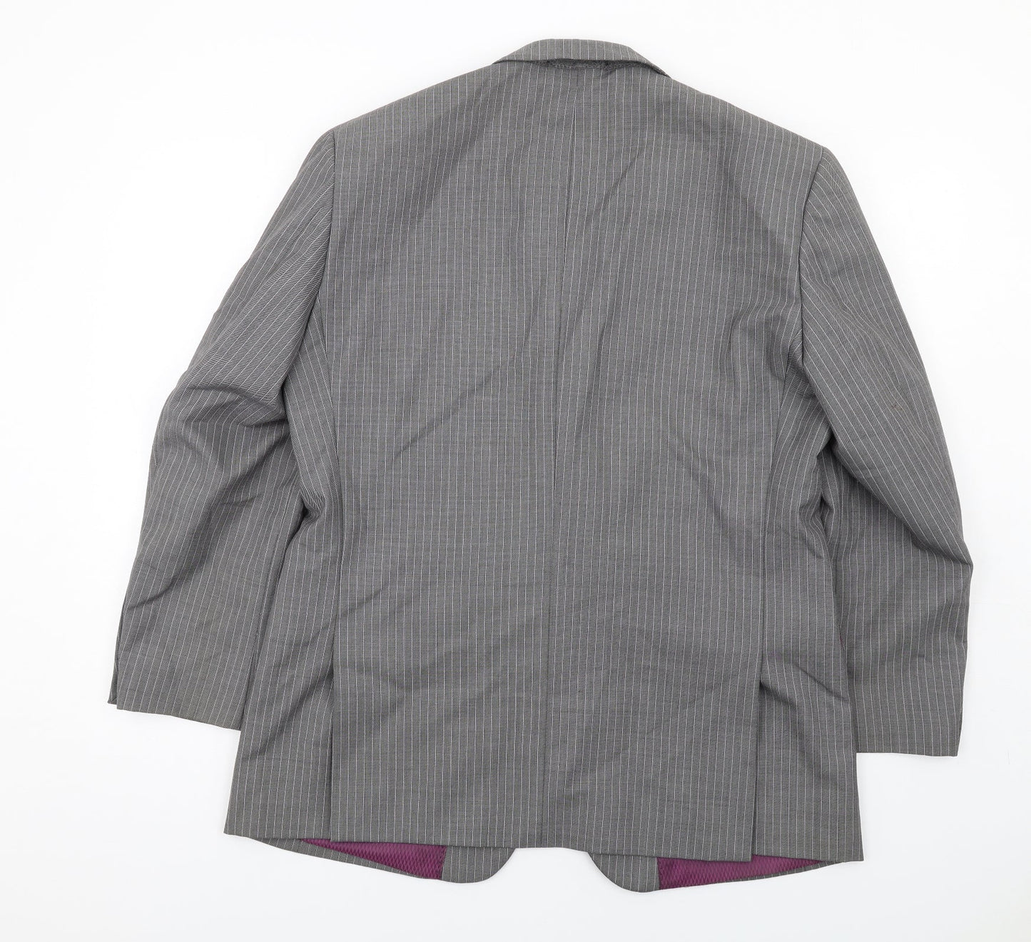 Skopes Mens Grey Striped Wool Jacket Suit Jacket Size 42 Regular