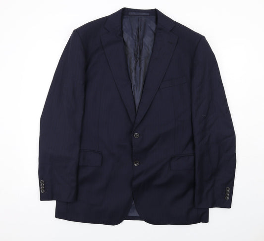Marks and Spencer Mens Blue Wool Jacket Suit Jacket Size 42 Regular