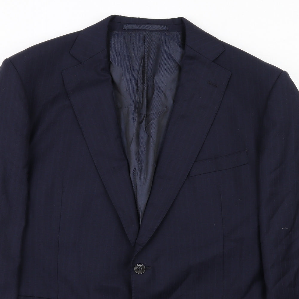 Marks and Spencer Mens Blue Wool Jacket Suit Jacket Size 42 Regular