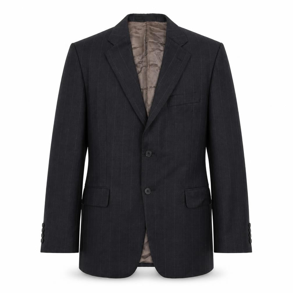 Marks & Spencer Mens Grey Striped Wool Jacket Suit Jacket Size 40 Regular
