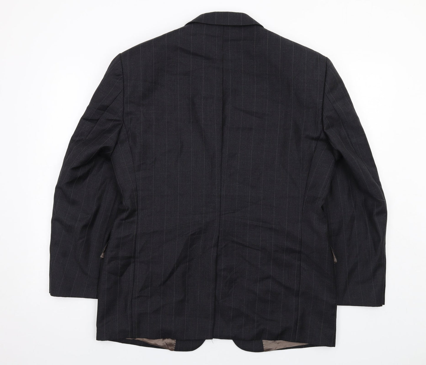Marks and Spencer Mens Grey Striped Wool Jacket Suit Jacket Size 40 Regular