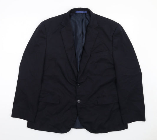 Marks and Spencer Mens Blue Polyester Jacket Suit Jacket Size 42 Regular