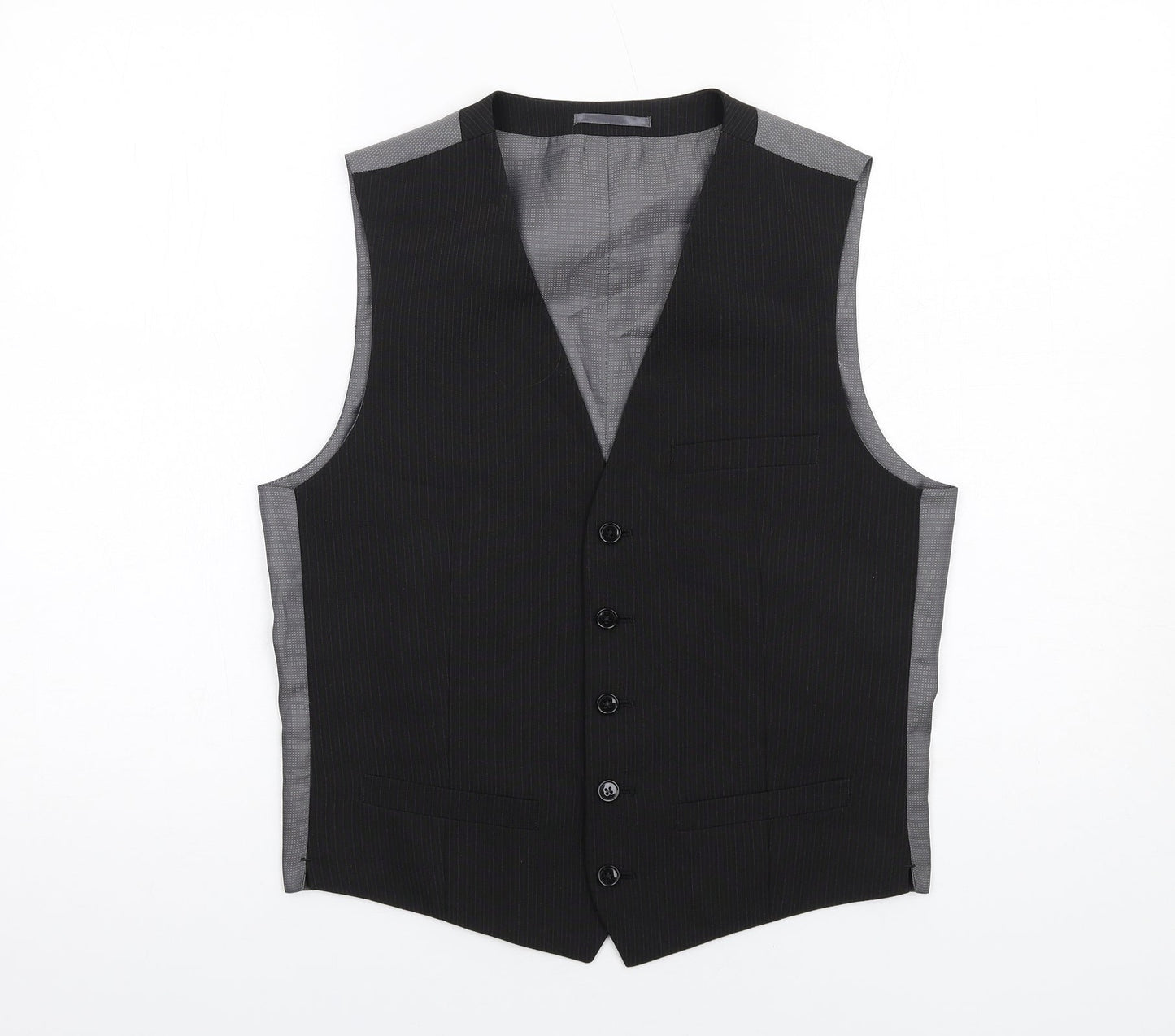 Marks and Spencer Mens Grey Polyester Jacket Suit Waistcoat Size S Regular