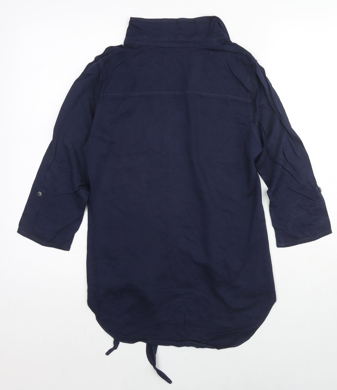 Sandwich Womens Blue Viscose Basic Button-Up Size 6 Collared - Knot Front