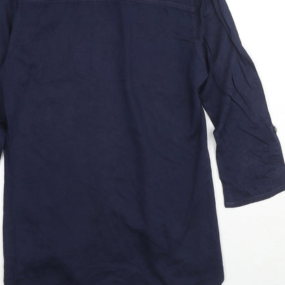 Sandwich Womens Blue Viscose Basic Button-Up Size 6 Collared - Knot Front