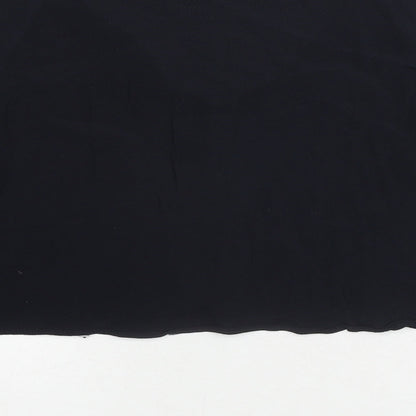 Zara Womens Blue Polyester Basic Blouse Size M Scoop Neck