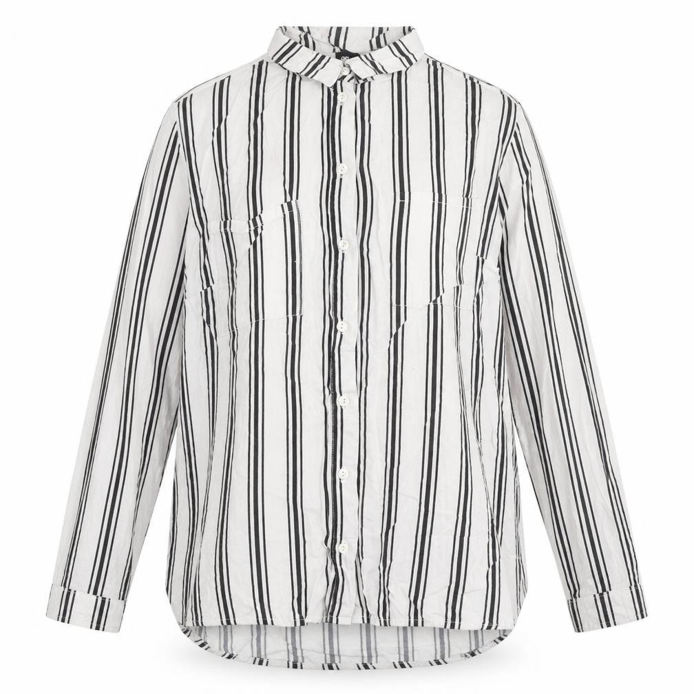 Divided by H&M Womens White Striped Viscose Basic Button-Up Size 6 Collared