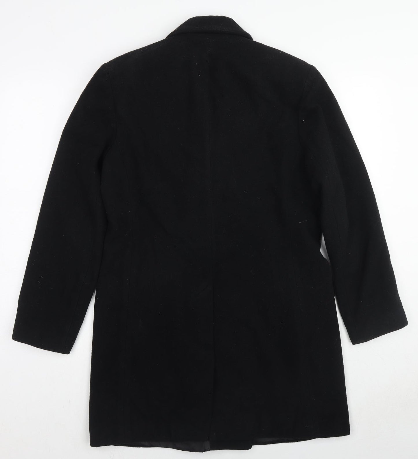 Charlotte Halton Womens Black Overcoat Coat Size 12 Button