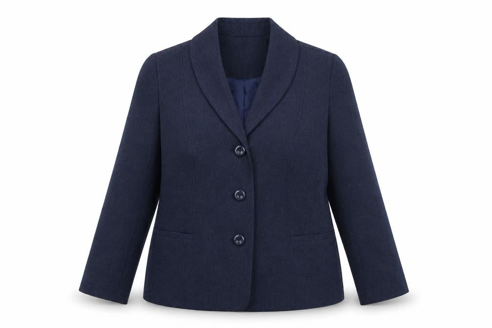 EWM Womens Blue Jacket Blazer Size 12 Button