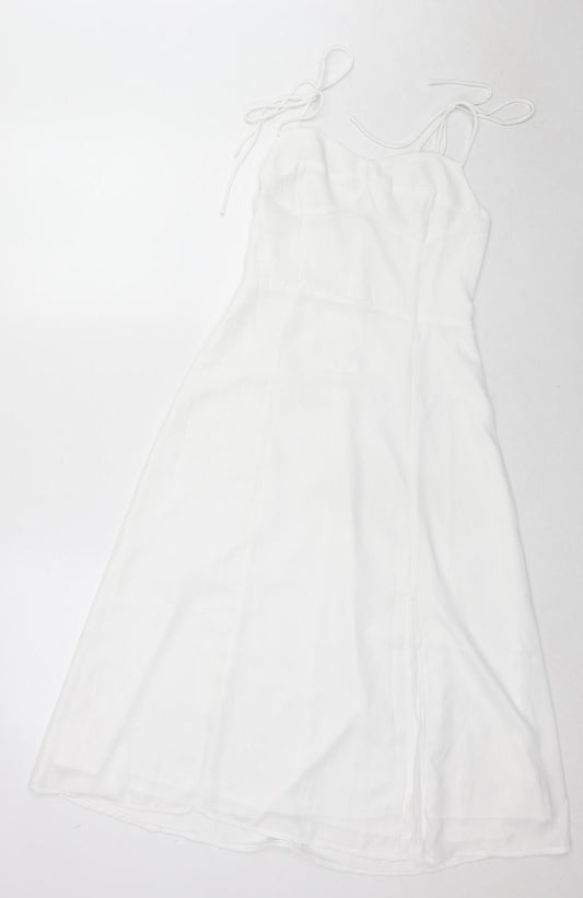 NLW Womens White Polyester Fit & Flare Size S Sweetheart Zip