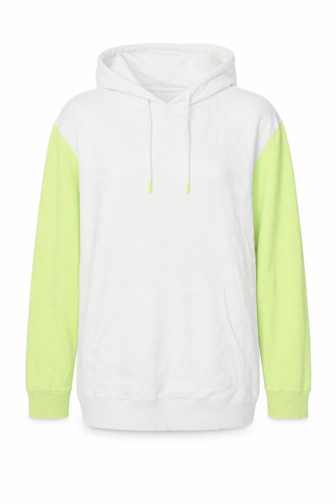 GOODMOVE Womens White Colourblock Cotton Pullover Hoodie Size 12 Pullover