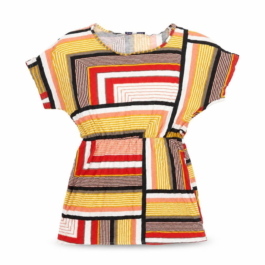Store Twenty One Womens Multicoloured Geometric Viscose Basic Blouse Size 12 Round Neck
