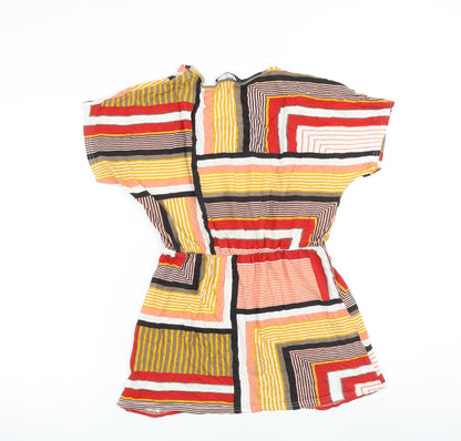 Store Twenty One Womens Multicoloured Geometric Viscose Basic Blouse Size 12 Round Neck