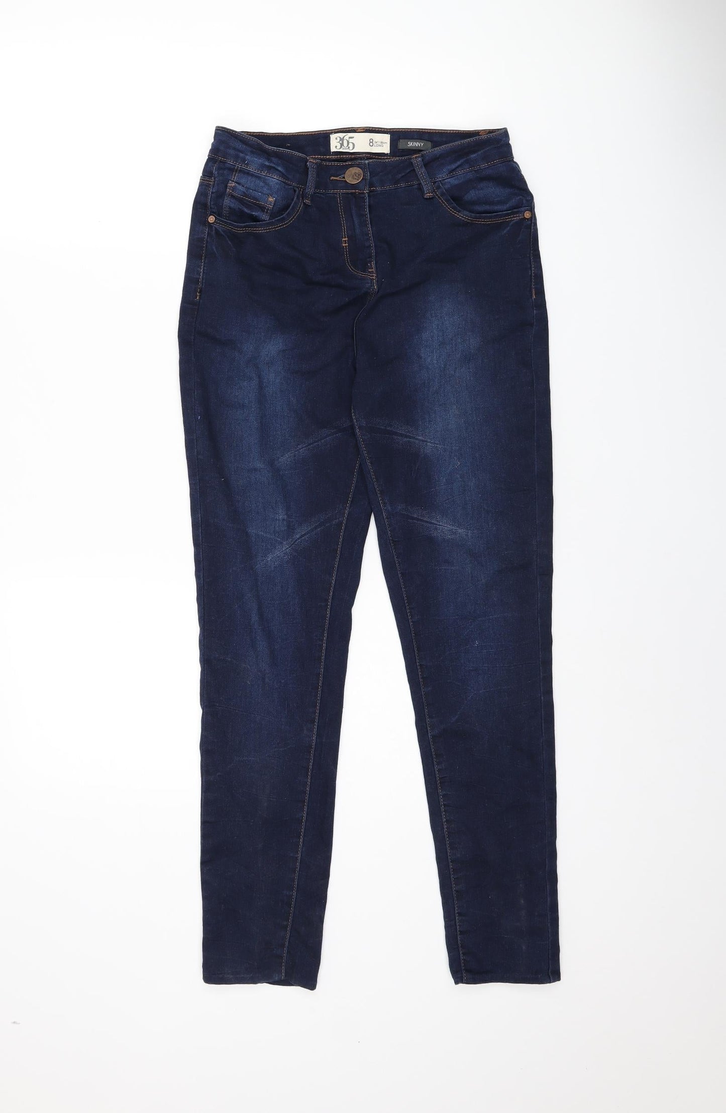 365 Denim Womens Blue Cotton Skinny Jeans Size 8 L26.5 in Regular Zip