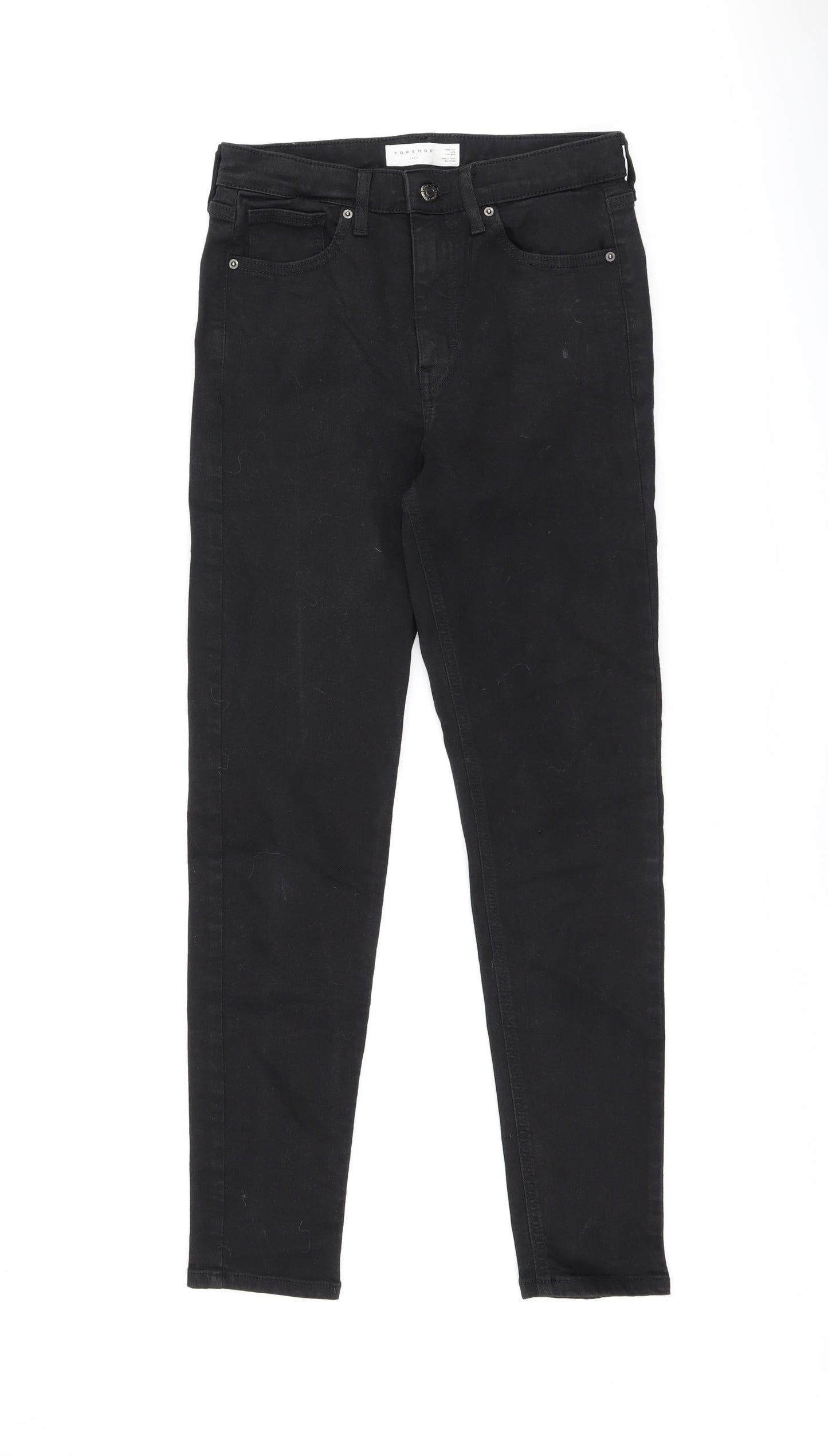 Topshop Womens Black Cotton Skinny Jeans Size 28 in L32 in Regular Zip