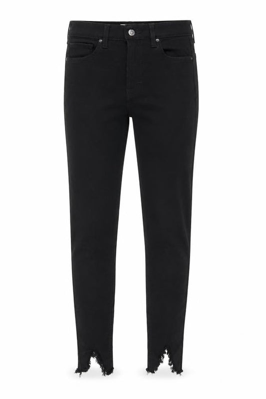 Topshop Womens Black Cotton Skinny Jeans Size 26 in L30 in Regular Zip - Distressed Hems
