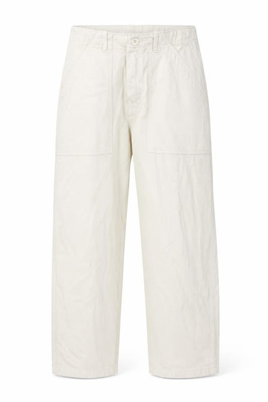 Zara Womens Ivory Cotton Straight Jeans Size L L25 in Regular Zip