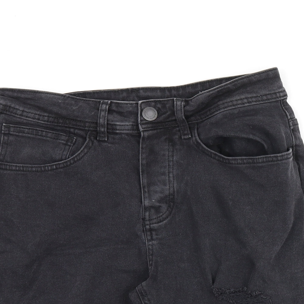 Denim & Co. Mens Black Cotton Chino Shorts Size 30 in L8 in Regular Button