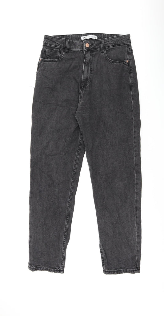 Zara Womens Black Cotton Skinny Jeans Size 10 L27 in Regular Zip