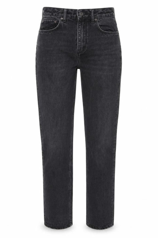 Jack Wills Womens Black Cotton Straight Jeans Size 25 in L27 in Regular Zip