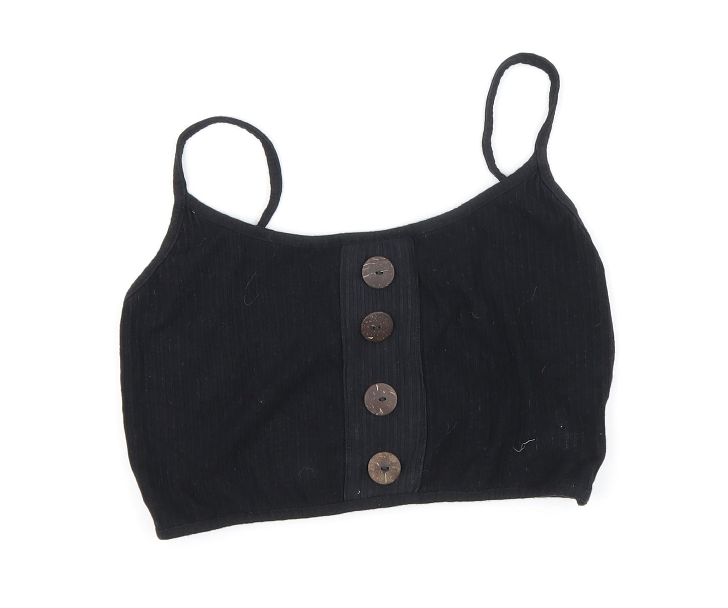 blood + bone Womens Black Polyester Cropped Tank Size 8 Round Neck